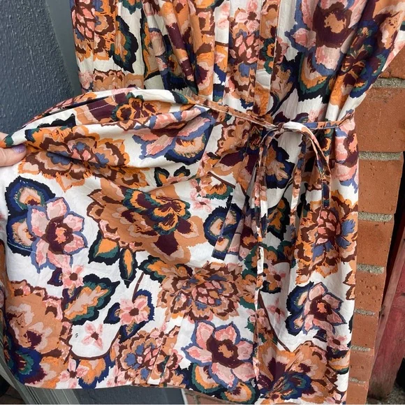 Cleobella floral block print cotton poplin shirt dress 14 - Picture 11 of 16